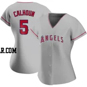 Willie Calhoun Women's Los Angeles Angels Authentic Silver Road Jersey