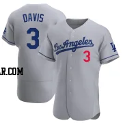 Willie Davis Men's Los Angeles Dodgers Gray Authentic Away Jersey