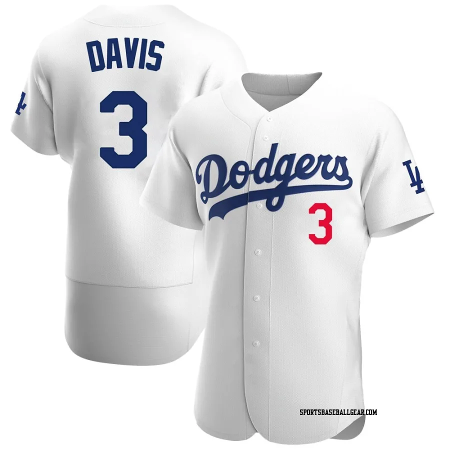 Willie Davis Men's Los Angeles Dodgers White Authentic Home Jersey