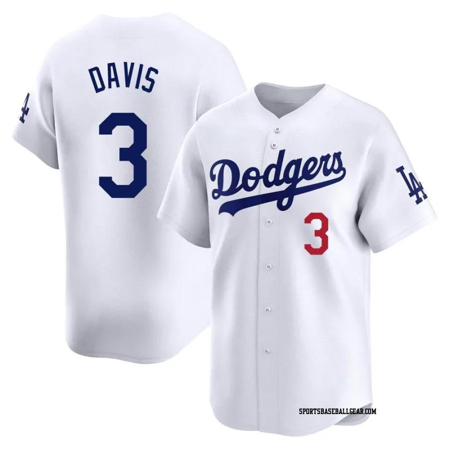 Willie Davis Men's Los Angeles Dodgers White Limited Home Jersey