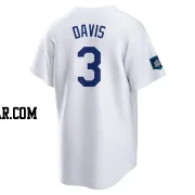 Willie Davis Men's Los Angeles Dodgers White Replica 2024 World Tour Seoul Series Home Jersey