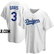 Willie Davis Men's Los Angeles Dodgers White Replica Home Jersey