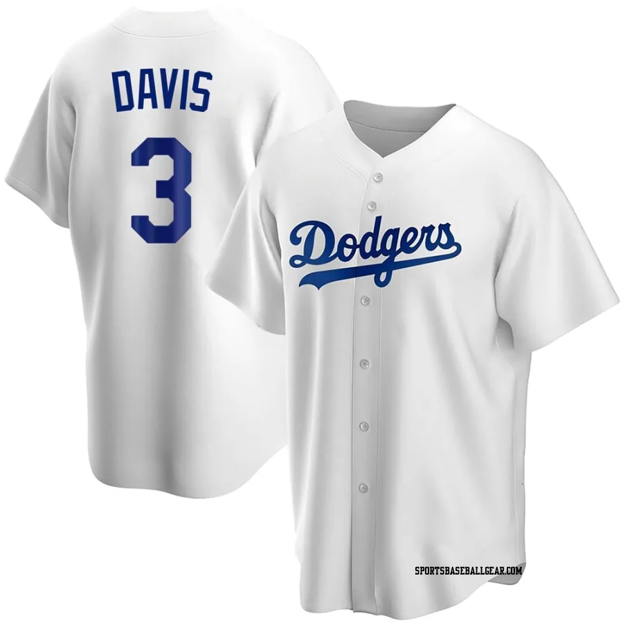 Willie Davis Men's Los Angeles Dodgers White Replica Home Jersey