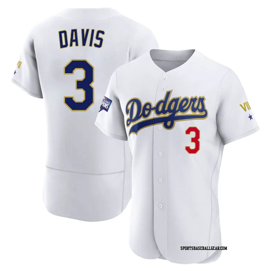 Willie Davis Men's Los Angeles Dodgers White/Gold Authentic 2021 Gold Program Player Jersey