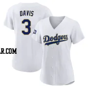 Willie Davis Women's Los Angeles Dodgers White/Gold Authentic 2021 Gold Program Player Jersey