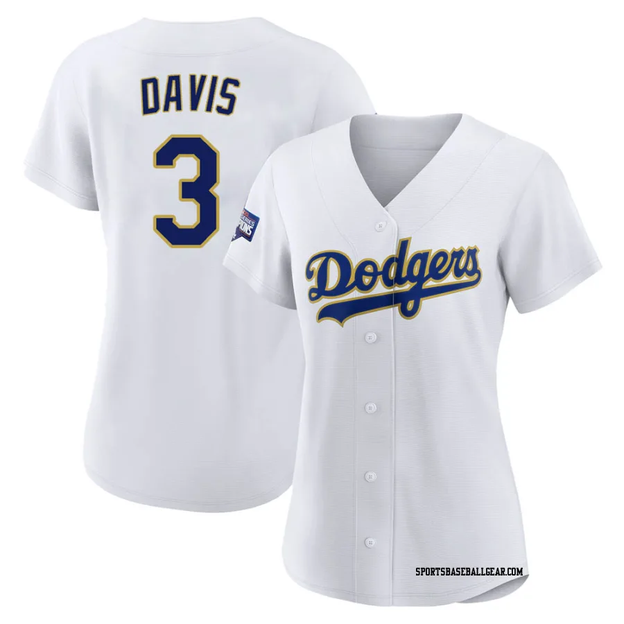 Willie Davis Women's Los Angeles Dodgers White/Gold Authentic 2021 Gold Program Player Jersey