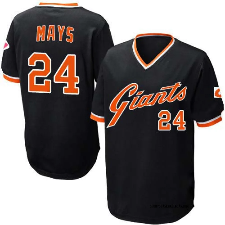 Willie Mays Men's San Francisco Giants Black Authentic Throwback Jersey