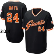 Willie Mays Men's San Francisco Giants Black Replica Throwback Jersey