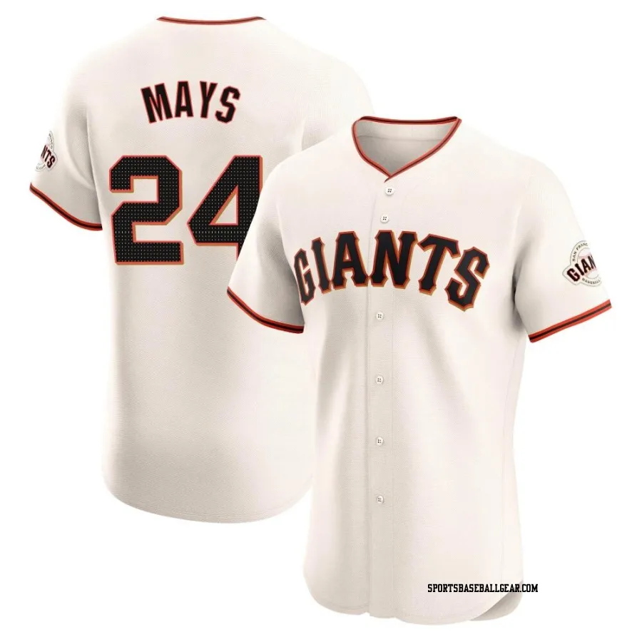 Willie Mays Men's San Francisco Giants Cream Elite Home Jersey