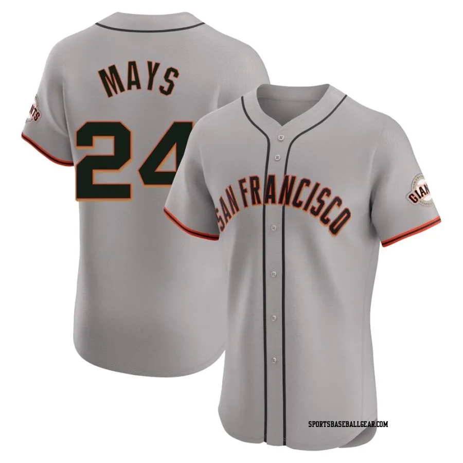 Willie Mays Men's San Francisco Giants Gray Elite Road Jersey