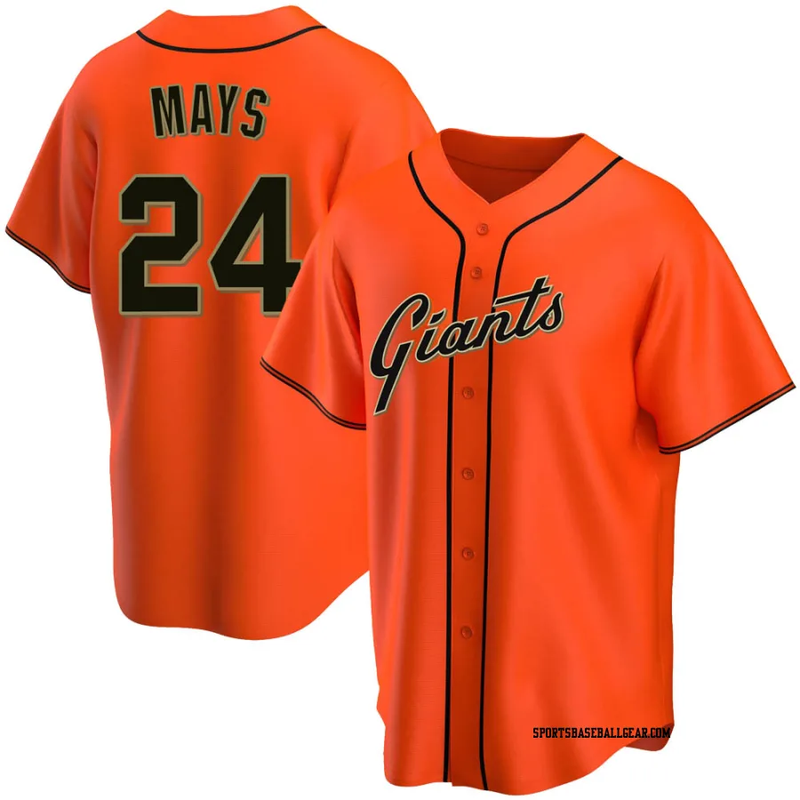 Willie Mays Men's San Francisco Giants Orange Replica Alternate Jersey