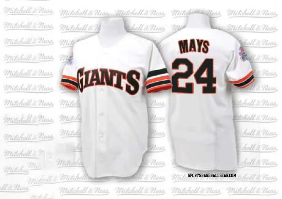 Willie Mays Men's San Francisco Giants White Authentic 1989 Throwback Jersey