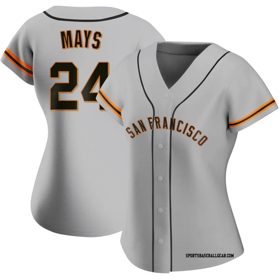 Willie Mays Women's San Francisco Giants Gray Replica Road Jersey