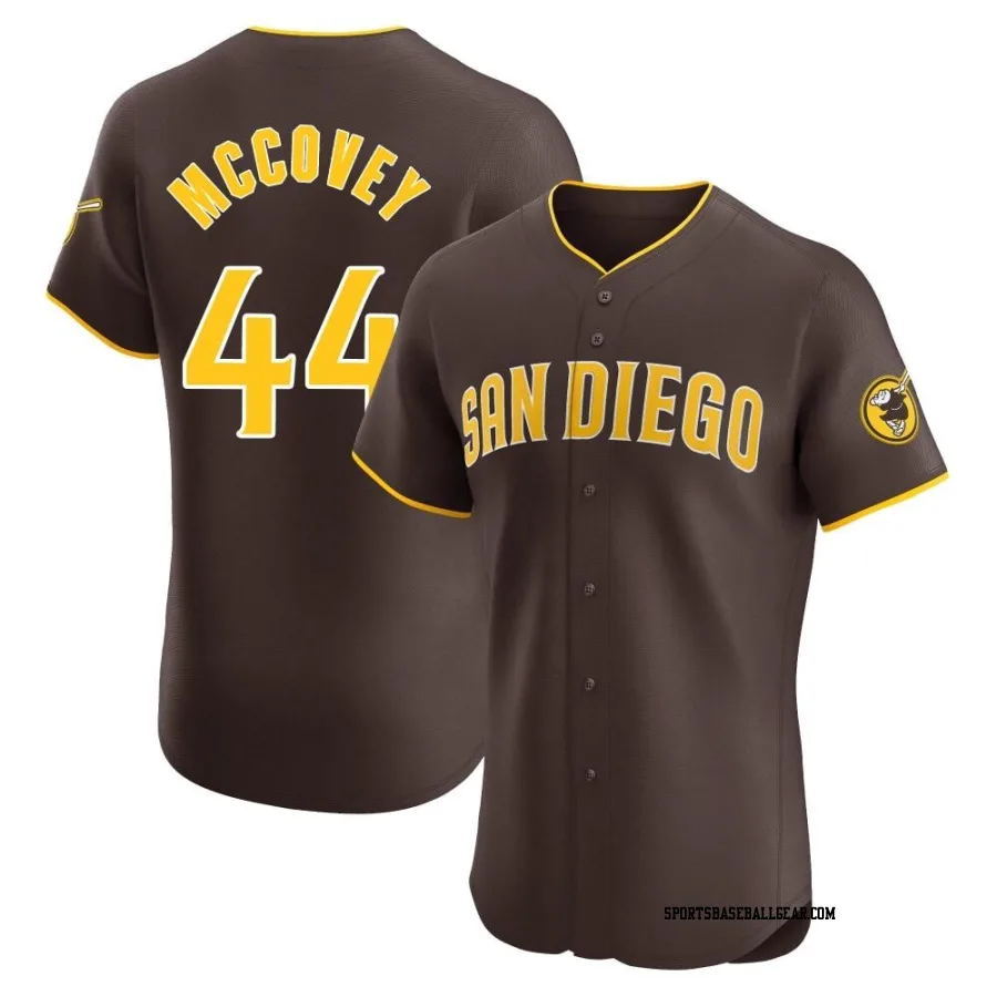 Willie Mccovey Men's San Diego Padres Brown Elite Road Vapor Premier Jersey