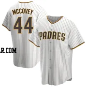 Willie Mccovey Men's San Diego Padres White/Brown Replica Home Jersey