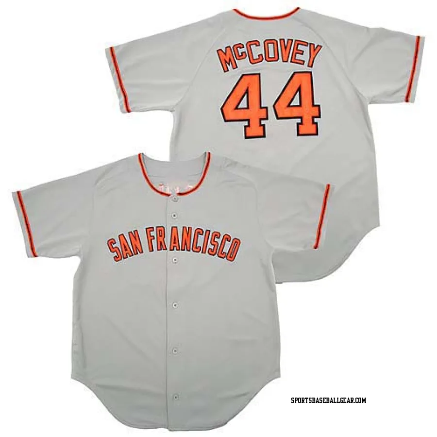 Willie McCovey Men's San Francisco Giants Grey Replica Throwback Jersey