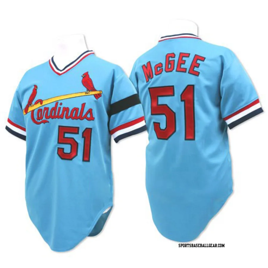 Willie McGee Men's St. Louis Cardinals Blue Authentic Throwback Jersey