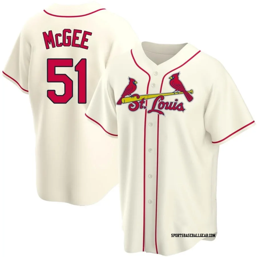 Willie McGee Men's St. Louis Cardinals Cream Replica Alternate Jersey