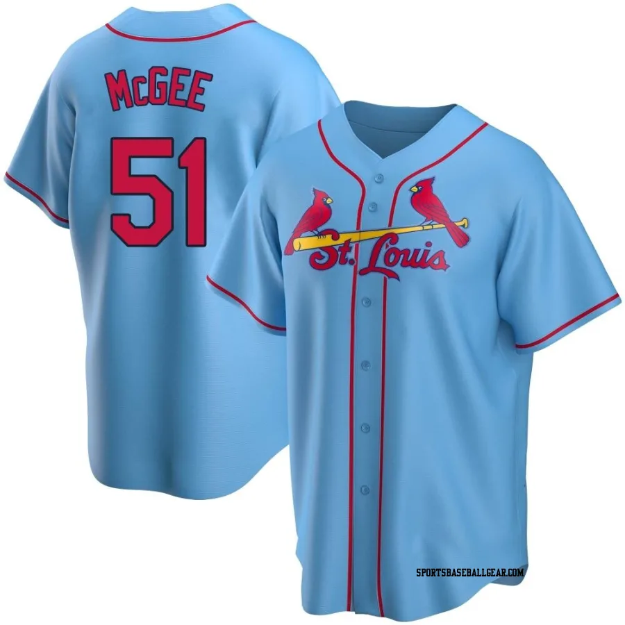 Willie McGee Men's St. Louis Cardinals Light Blue Replica Alternate Jersey