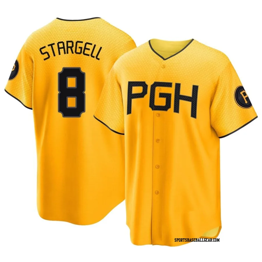 Willie Stargell Youth Pittsburgh Pirates Gold Replica 2023 City Connect Jersey