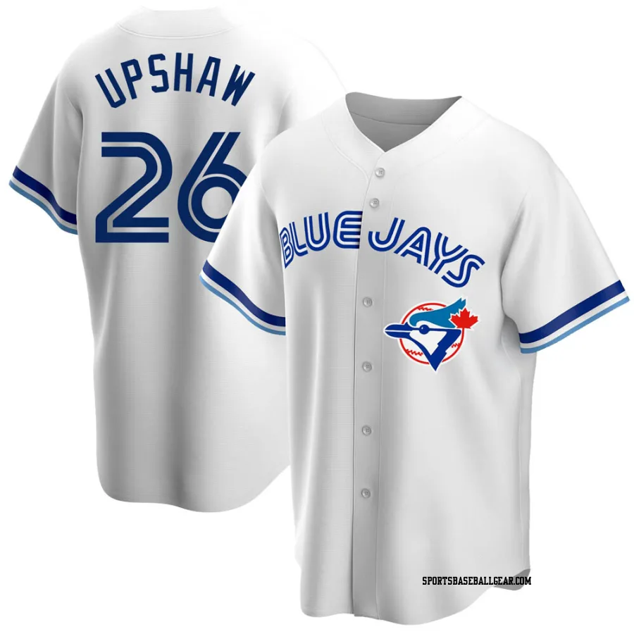 Willie Upshaw Men's Toronto Blue Jays White Replica Home Cooperstown Collection Jersey