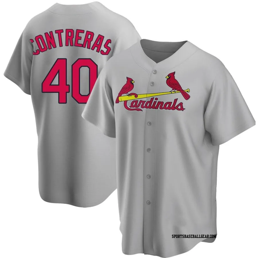 Willson Contreras Men's St. Louis Cardinals Gray Replica Road Jersey