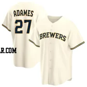 Willy Adames Men's Milwaukee Brewers Cream Replica Home Jersey