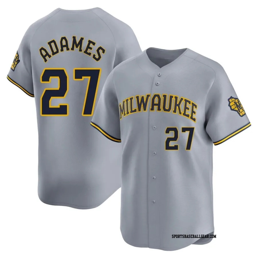 Willy Adames Men's Milwaukee Brewers Gray Limited Away Jersey