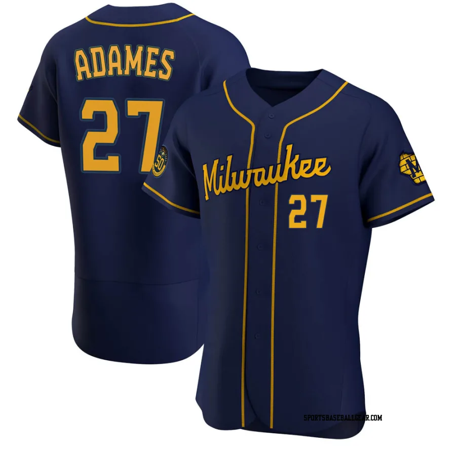 Willy Adames Men's Milwaukee Brewers Navy Authentic Alternate Jersey