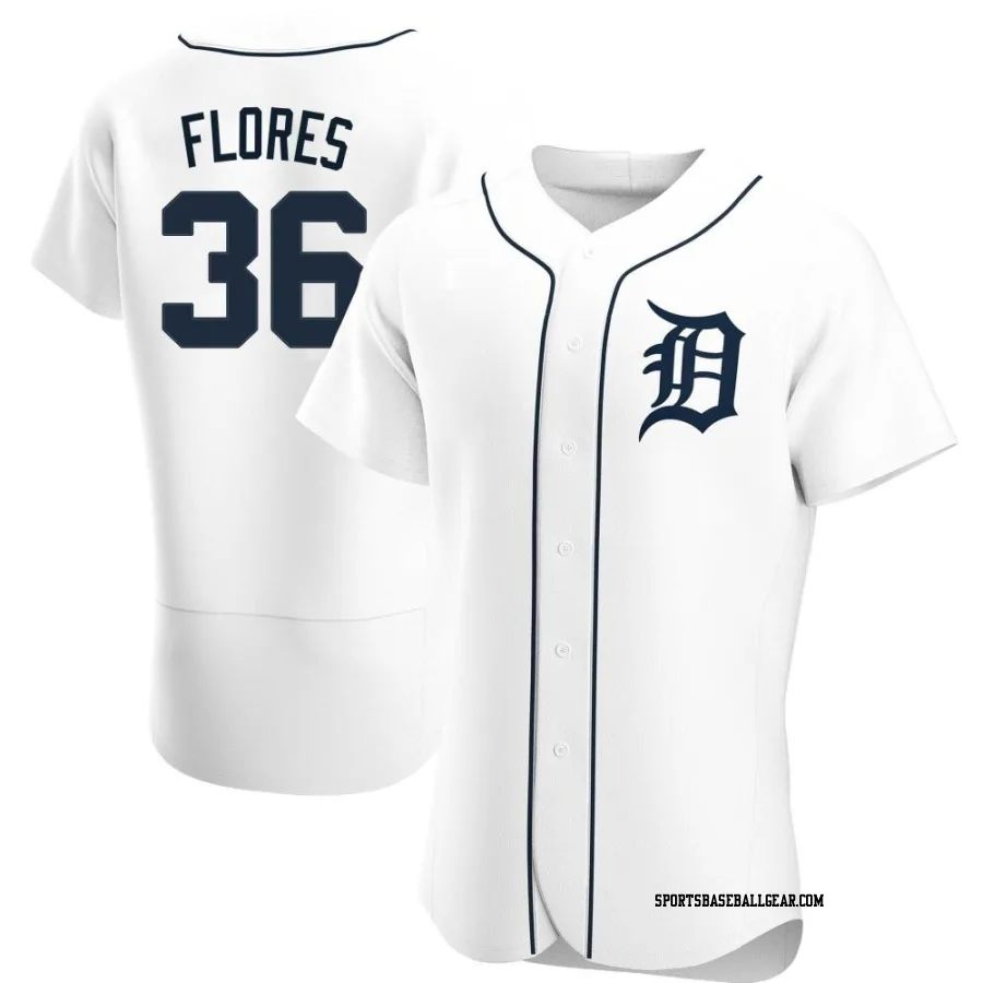 Wilmer Flores Men's Detroit Tigers White Authentic Home Jersey