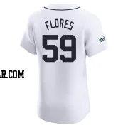 Wilmer Flores Men's Detroit Tigers White Elite Home Patch Jersey