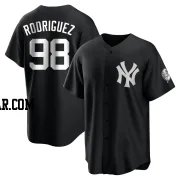 Wilson Rodriguez Men's New York Yankees Black/White Replica Jersey