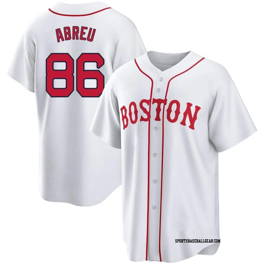 Wilyer Abreu Men's Boston Red Sox White Replica 2021 Patriots' Day Jersey