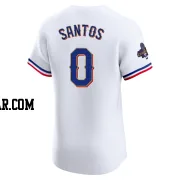 Winston Santos Men's Texas Rangers Gold Elite White 2024 Collection Jersey