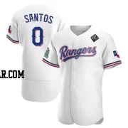 Winston Santos Men's Texas Rangers White Authentic Home 2023 World Series Jersey