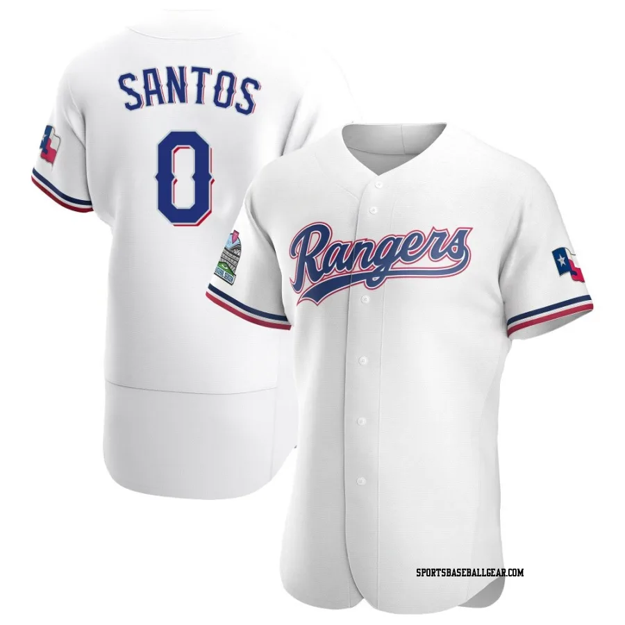 Winston Santos Men's Texas Rangers White Authentic Home Jersey