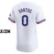 Winston Santos Men's Texas Rangers White Elite Home Jersey