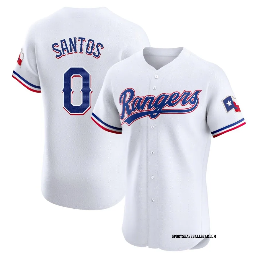 Winston Santos Men's Texas Rangers White Elite Home Jersey