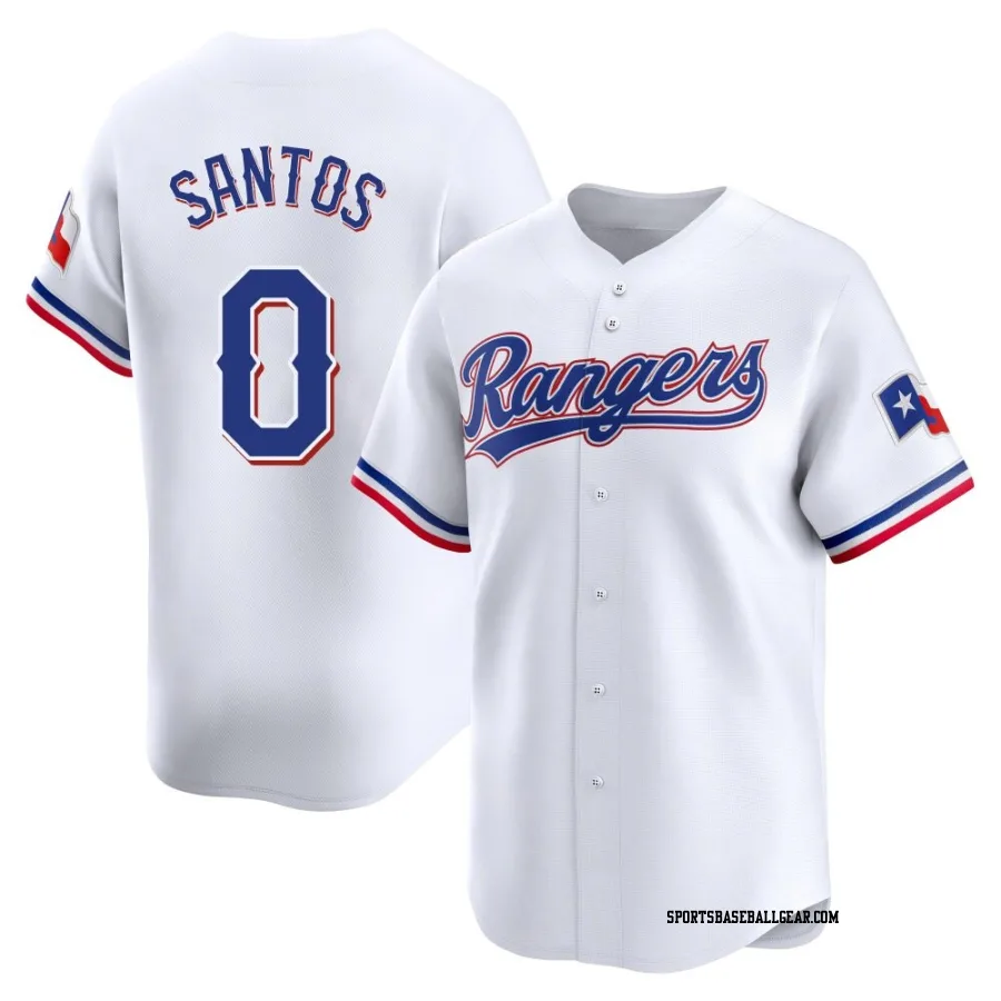 Winston Santos Men's Texas Rangers White Limited Home Jersey