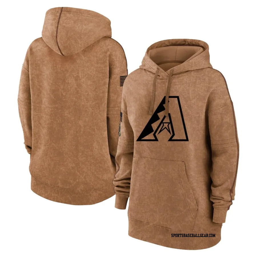 Women's Arizona Diamondbacks Brown 2023 Salute to Service Pullover Hoodie