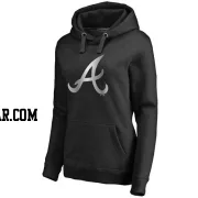 Women's Atlanta Braves Black Platinum Collection Pullover Hoodie -