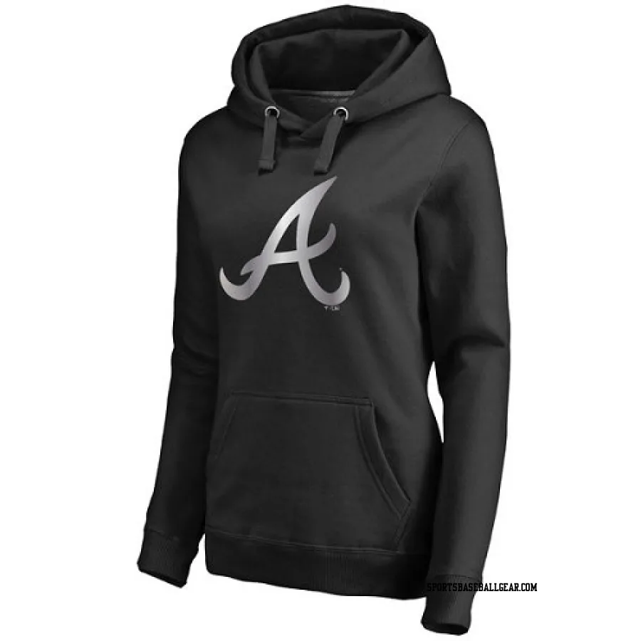 Women's Atlanta Braves Black Platinum Collection Pullover Hoodie -