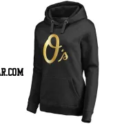 Women's Baltimore Orioles Gold Collection Pullover Hoodie - Black