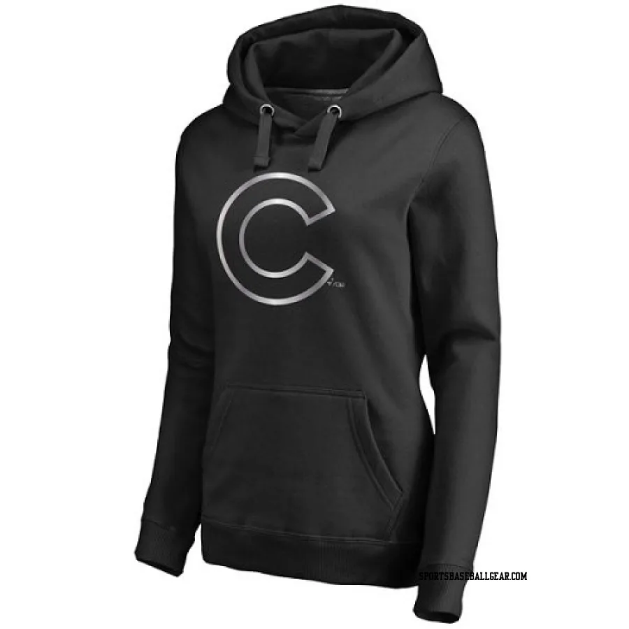 Women's Chicago Cubs Black Platinum Collection Pullover Hoodie -