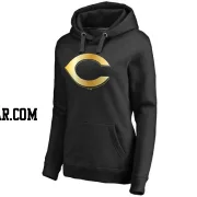 Women's Cincinnati Reds Gold Collection Pullover Hoodie - Black