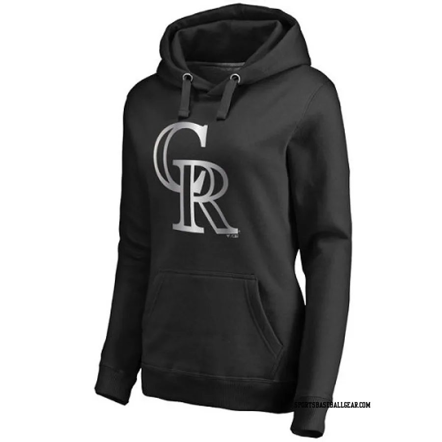 Women's Colorado Rockies Black Platinum Collection Pullover Hoodie -