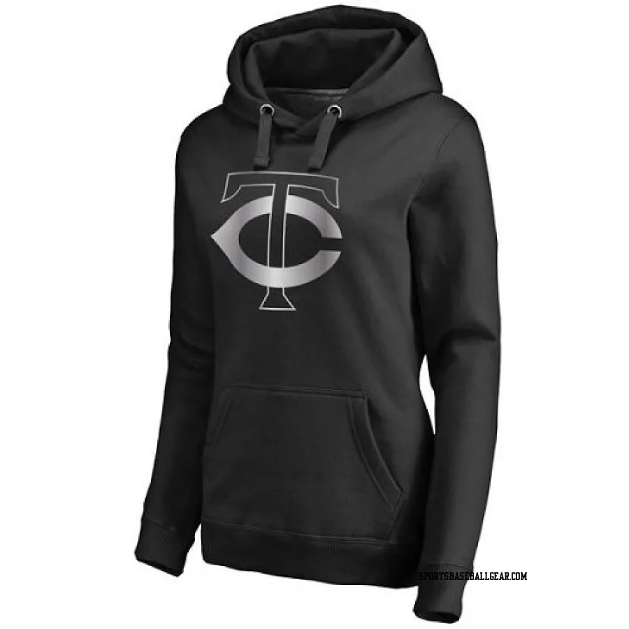 Women's Minnesota Twins Black Platinum Collection Pullover Hoodie -