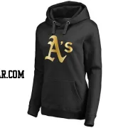 Women's Oakland Athletics Gold Collection Pullover Hoodie - Black