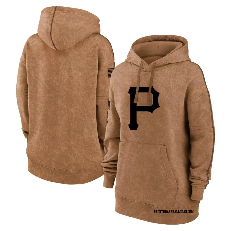 Women's Pittsburgh Pirates Brown 2023 Salute to Service Pullover Hoodie