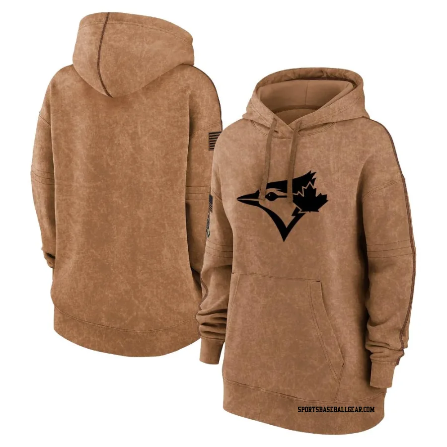 Women's Toronto Blue Jays Brown 2023 Salute to Service Pullover Hoodie